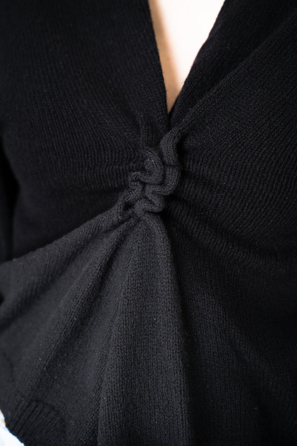 Philosophy di Lorenzo Serafini Cashmere Pullover with Pin Brooch in Black Vancouver. Shop Online or in Store.