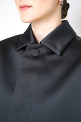 Philosophy di Lorenzo Serafini Duchess Satin Coat in Black Vancouver. Shop Online or in Store.