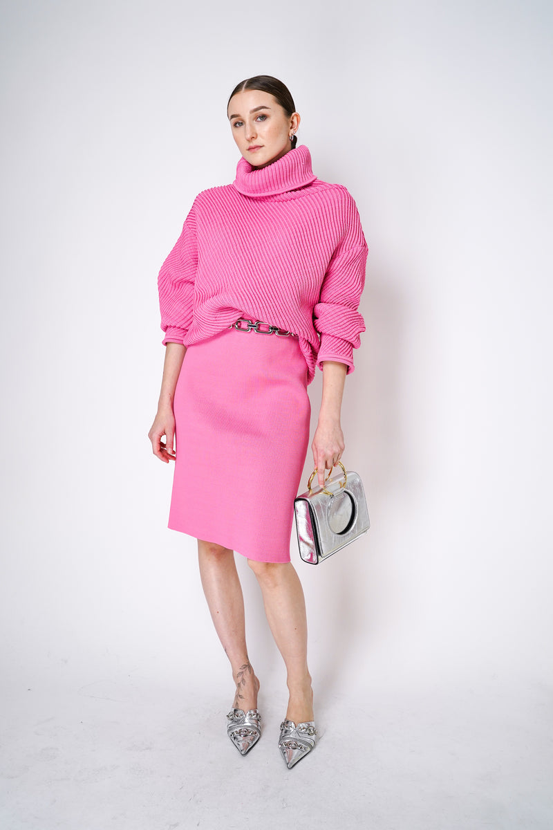 Philosophy di Lorenzo Serafini Knitted Skirt in Pink Vancouver. Shop Online or in Store.