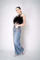 Philosophy di Lorenzo Serafini Ostrich Feather Bandeau Top in Black Vancouver. Shop Online or in Store.