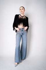 Philosophy di Lorenzo Serafini Ostrich Feather Bandeau Top in Black Vancouver. Shop Online or in Store.
