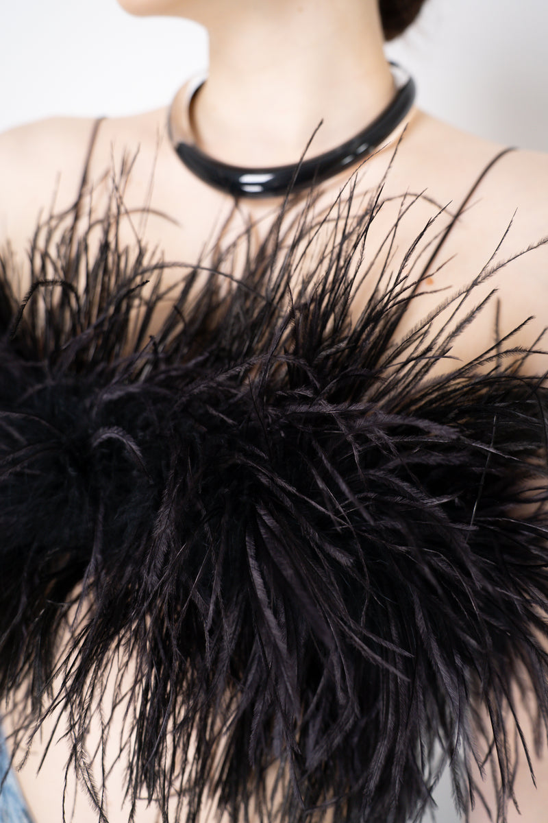 Philosophy di Lorenzo Serafini Ostrich Feather Bandeau Top in Black Vancouver. Shop Online or in Store.