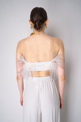 Philosophy di Lorenzo Serafini Ostrich Feather Bandeau Top in White Vancouver. Shop Online or in Store.