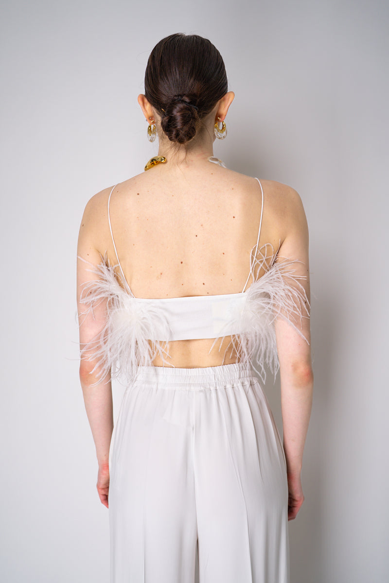 Philosophy di Lorenzo Serafini Ostrich Feather Bandeau Top in White Vancouver. Shop Online or in Store.