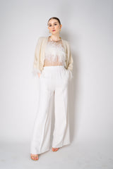 Philosophy di Lorenzo Serafini Ostrich Feather Bandeau Top in White Vancouver. Shop Online or in Store.