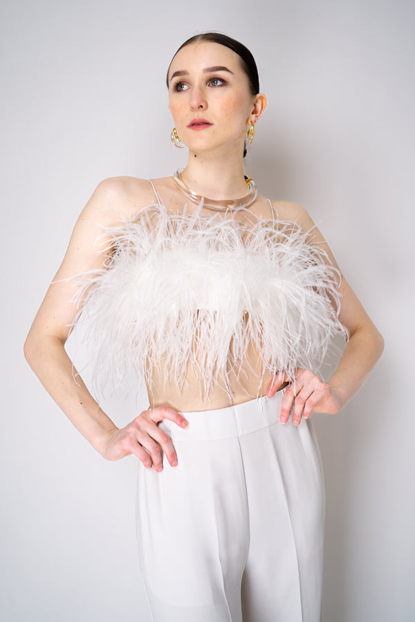 Philosophy di Lorenzo Serafini Ostrich Feather Bandeau Top in White Vancouver. Shop Online or in Store.