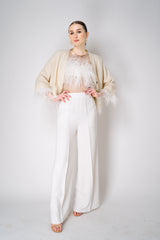 Philosophy di Lorenzo Serafini Ostrich Feather Bandeau Top in White Vancouver. Shop Online or in Store.