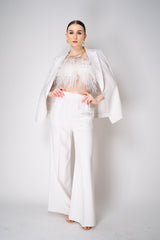 Philosophy di Lorenzo Serafini Ostrich Feather Bandeau Top in White Vancouver. Shop Online or in Store.