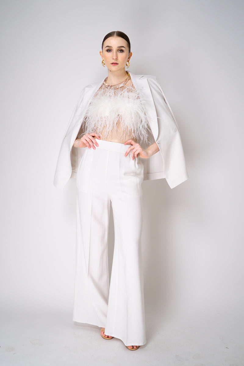Philosophy di Lorenzo Serafini Ostrich Feather Bandeau Top in White Vancouver. Shop Online or in Store.