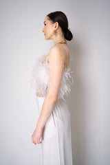 Philosophy di Lorenzo Serafini Ostrich Feather Bandeau Top in White Vancouver. Shop Online or in Store.