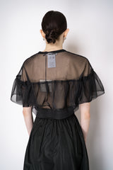 Philosophy di Lorenzo Serafini Tiered Ruffle Tulle Cropped Shirt in Black Vancouver. Shop Online or in Store.