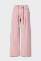 Rag & Bone Phoebe Featherweight Drawstring Wide-Leg Jeans in Raspberry Pink Vancouver. Shop Online or in Store.