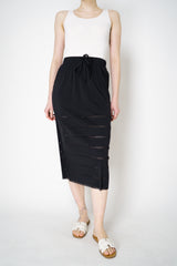 Pleats Please Issey Miyake A-Poc Basics Ankle Length Skirt in Black Vancouver. Shop Online or in Store.