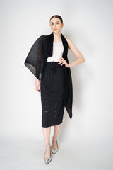 Pleats Please Issey Miyake A-Poc Basics Ankle Length Skirt in Black Vancouver. Shop Online or in Store.