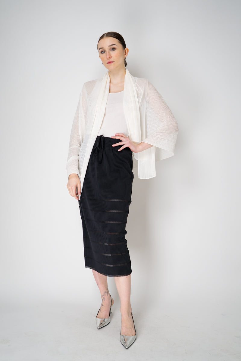 Pleats Please Issey Miyake A-Poc Basics Ankle Length Skirt in Black Vancouver. Shop Online or in Store.