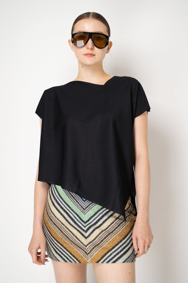 Pleats Please Issey Miyake A-Poc Sea Glass Asymmetric Knit Top in