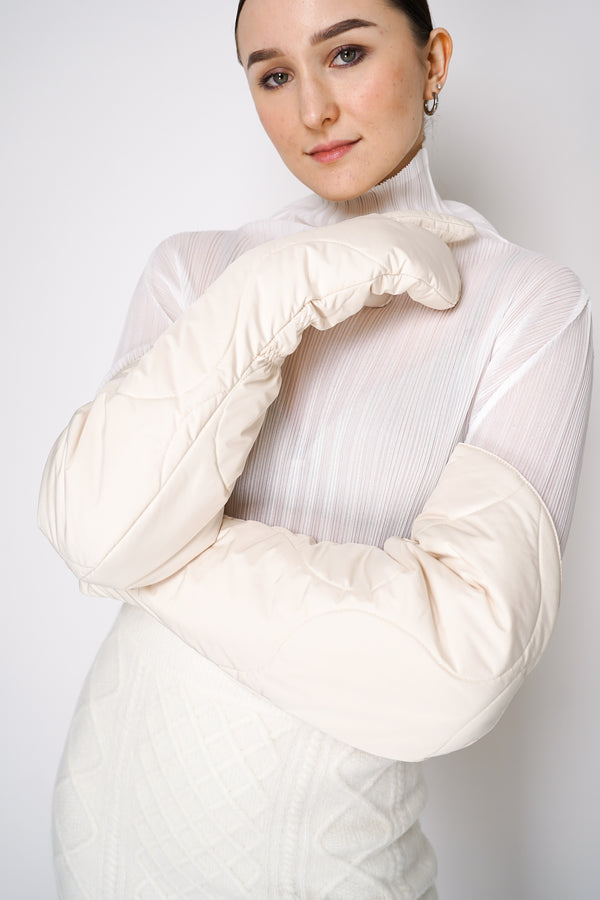 Pleats Please Issey Miyake Asteriod Insulated Mittens in Off-White Vancouver. Shop Online or in Store