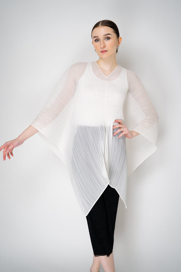 Pleats Please Issey Miyake Basic Madame-T Small Shawl in White Vancouver. Shop Online or in Store.
