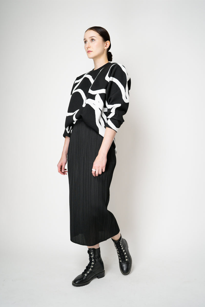 Pleats Please Issey Miyake Basics Midi Skirt in Black Vancouver. Shop Online or in Store.