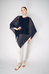 Pleats Please Issey Miyake Colorful Madame-T Small Shawl in Navy Vancouver. Shop Online or in Store.