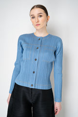 Pleats Please Issey Miyake Cotton Denim Pleated Jacket Vancouver. Shop Online or in Store.