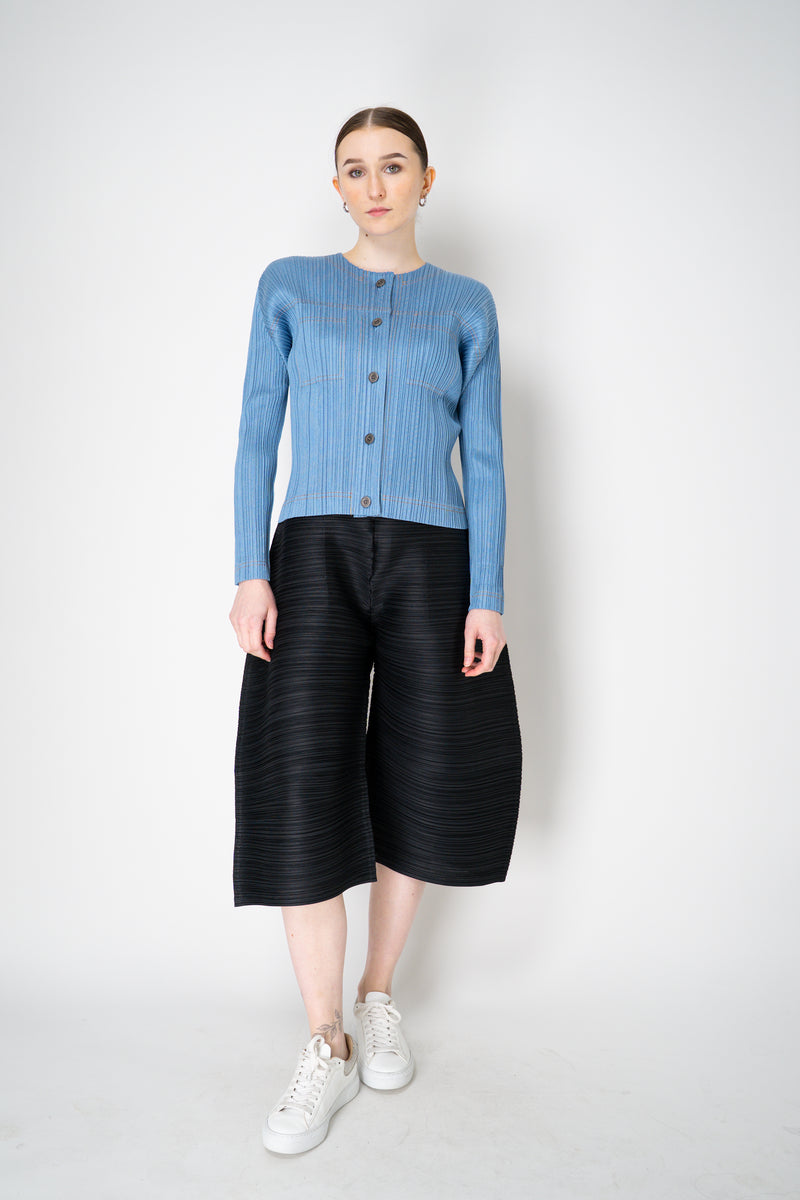 Pleats Please Issey Miyake Cotton Denim Pleated Jacket Vancouver. Shop Online or in Store.