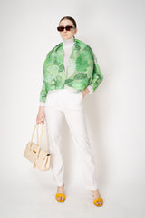 Pleats Please Issey Miyake Foggy Forest Cardigan in Green Vancouver. Shop Online or in Store.
