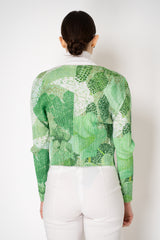 Pleats Please Issey Miyake Foggy Forest Cardigan in Green Vancouver. Shop Online or in Store.
