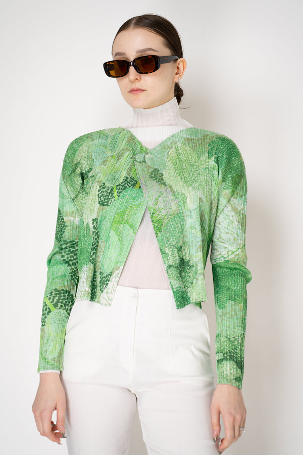 Pleats Please Issey Miyake Foggy Forest Cardigan in Green – Ashia Mode