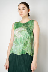 Pleats Please Issey Miyake Foggy Forest Top in Green Vancouver. Shop Online or in Store.