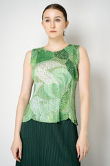 Pleats Please Issey Miyake Foggy Forest Top in Green Vancouver. Shop Online or in Store.