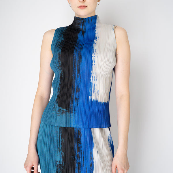値下げ　PLEATS PLEASE ISSEY MIYAKE ストール　美品　青 PLEATS PLEASE ISSEY MIYAKE - 美品 プリーツプリーズ イッセイ