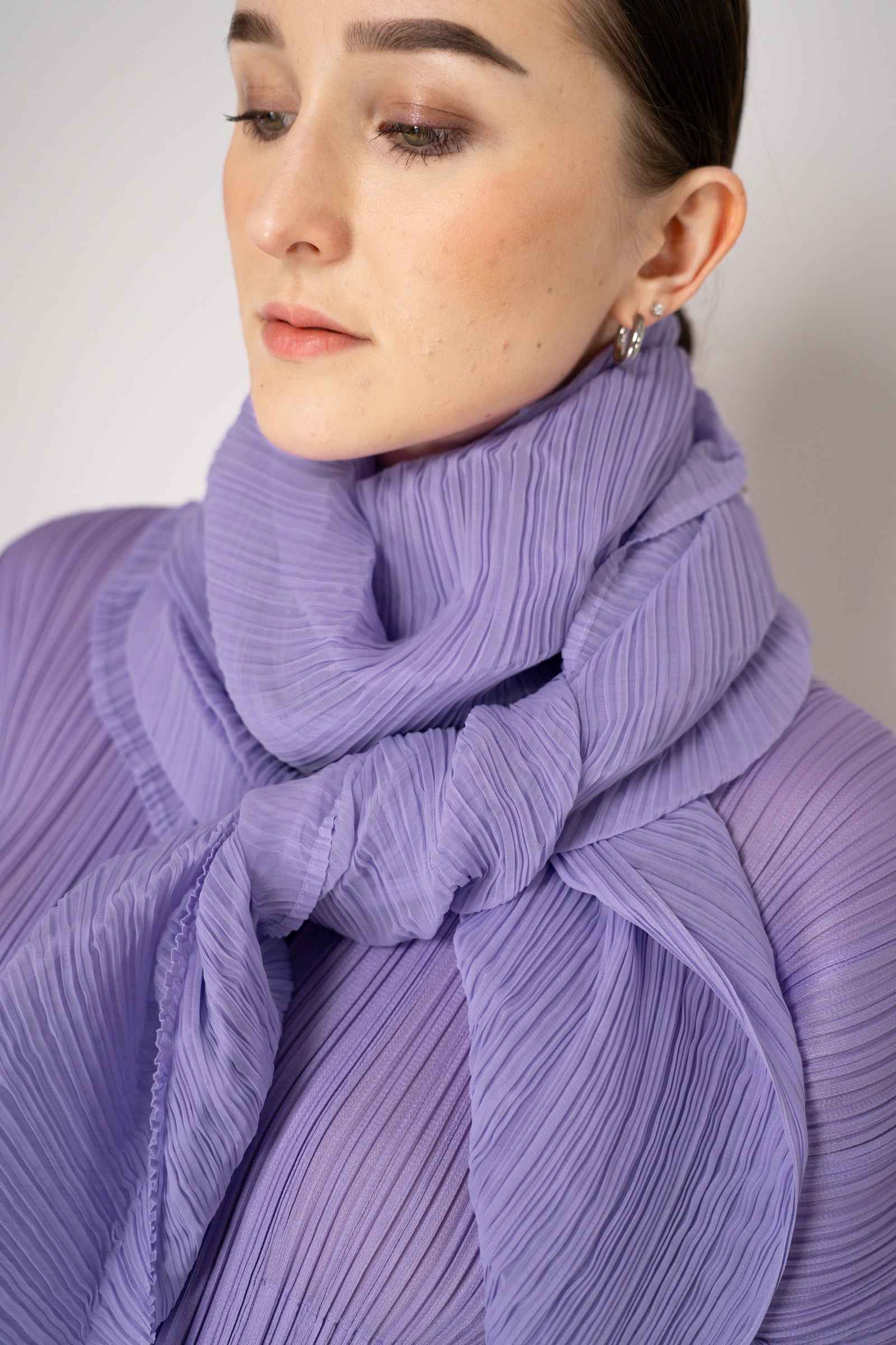 Pleats Please Issey Miyake Madame-T April Shawl in Lilac