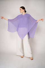Pleats Please Issey Miyake Madame-T April Shawl in Lilac Vancouver. Shop Online or in Store.