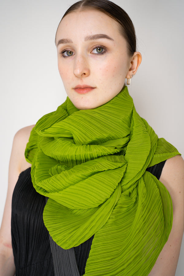 Pleats Please Issey Miyake Madame-T August in Neon Green Vancouver. Shop Online or in Store.