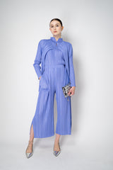 Pleats Please Issey Miyake Mellow Pleats Open Front Cardigan in Lavender Vancouver. Shop Online or in Store.