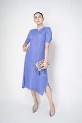 Pleats Please Issey Miyake Mellow Pleats Short Sleeve Maxi Dress in Lavender Vancouver. Shop Online or in Store.