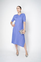 Pleats Please Issey Miyake Mellow Pleats Short Sleeve Maxi Dress in Lavender Vancouver. Shop Online or in Store.