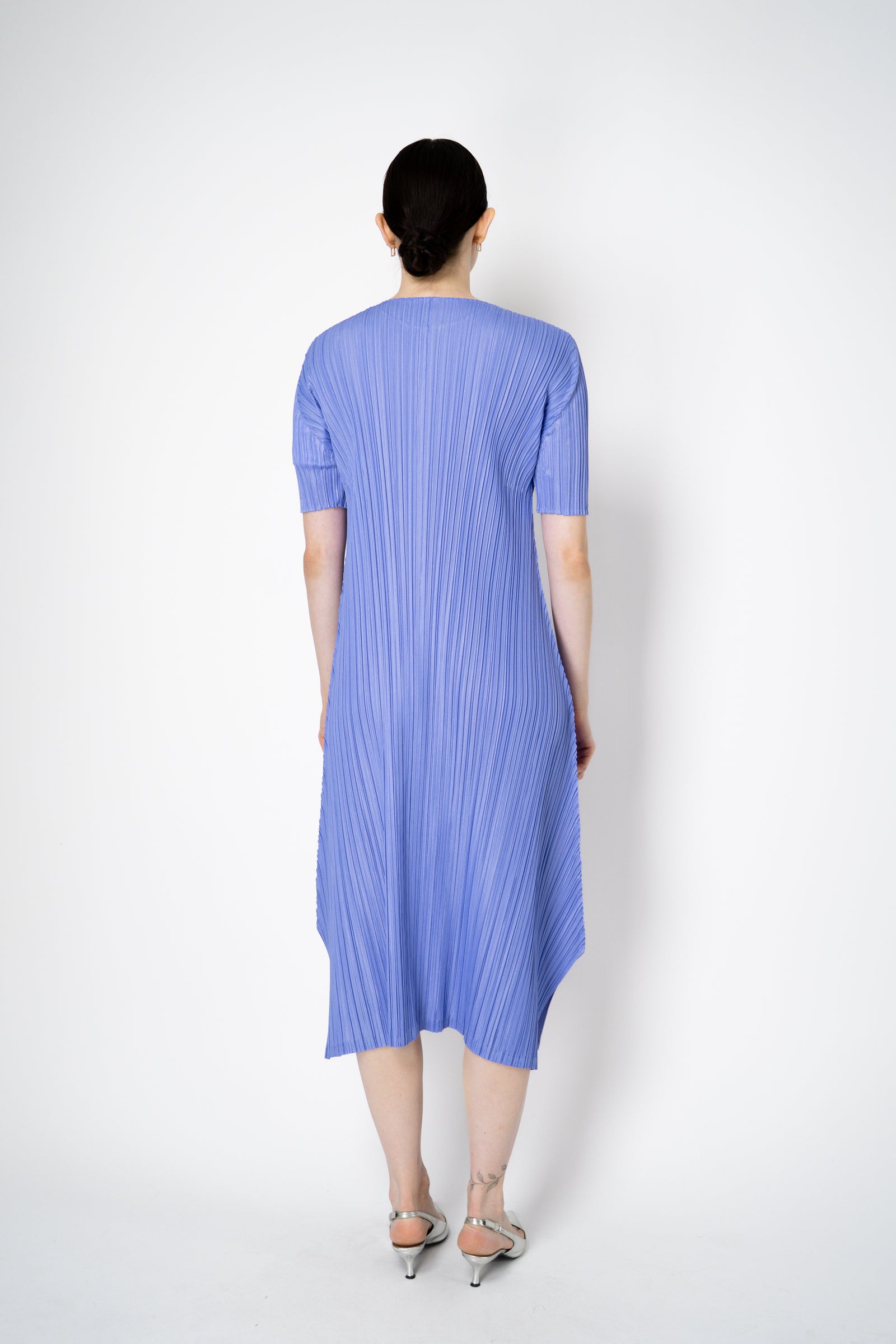 Pleats Please Issey Miyake Mellow Pleats Short Sleeve Maxi Dress