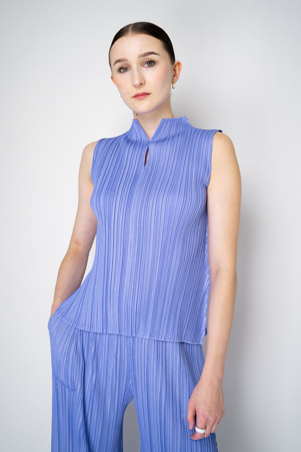 Pleats Please Issey Miyake Mellow Pleats Sleeveless Top in Lavender Vancouver. Shop Online or in Store.