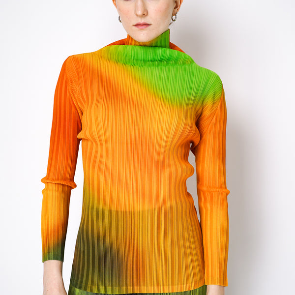 Pleats Please Issey Miyake Melty Rib Turtleneck Top in