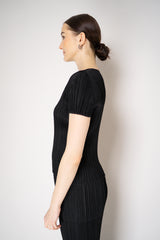 Pleats Please Issey Miyake Monthly Colors: April Pleated T-Shirt in Black Vancouver. Shop Online or in Store.