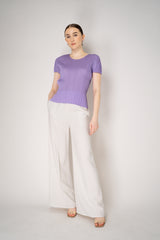 Pleats Please Issey Miyake Monthly Colors: April Pleated T-Shirt in Lilac Vancouver. Shop Online or in Store.