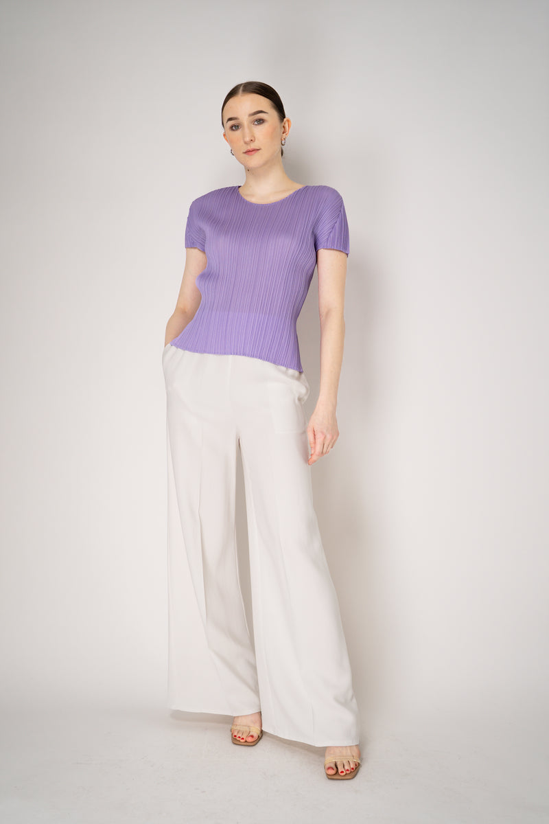 Pleats Please Issey Miyake Monthly Colors: April Pleated T-Shirt in Lilac Vancouver. Shop Online or in Store.