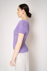 Pleats Please Issey Miyake Monthly Colors: April Pleated T-Shirt in Lilac Vancouver. Shop Online or in Store.