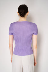 Pleats Please Issey Miyake Monthly Colors: April Pleated T-Shirt in Lilac Vancouver. Shop Online or in Store.