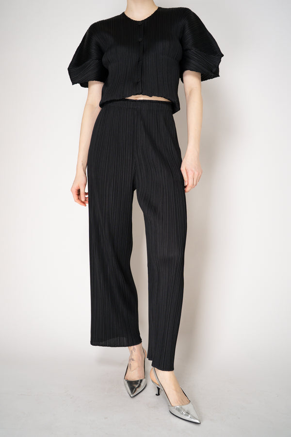 Pleats Please Issey Miyake Monthly Colors: April Straight Leg Pants in Black Vancouver. Shop Online or in Store.