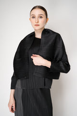 Pleats Please Issey Miyake Monthly Colors: August Cardigan in Black Vancouver. Shop Online or in Store.