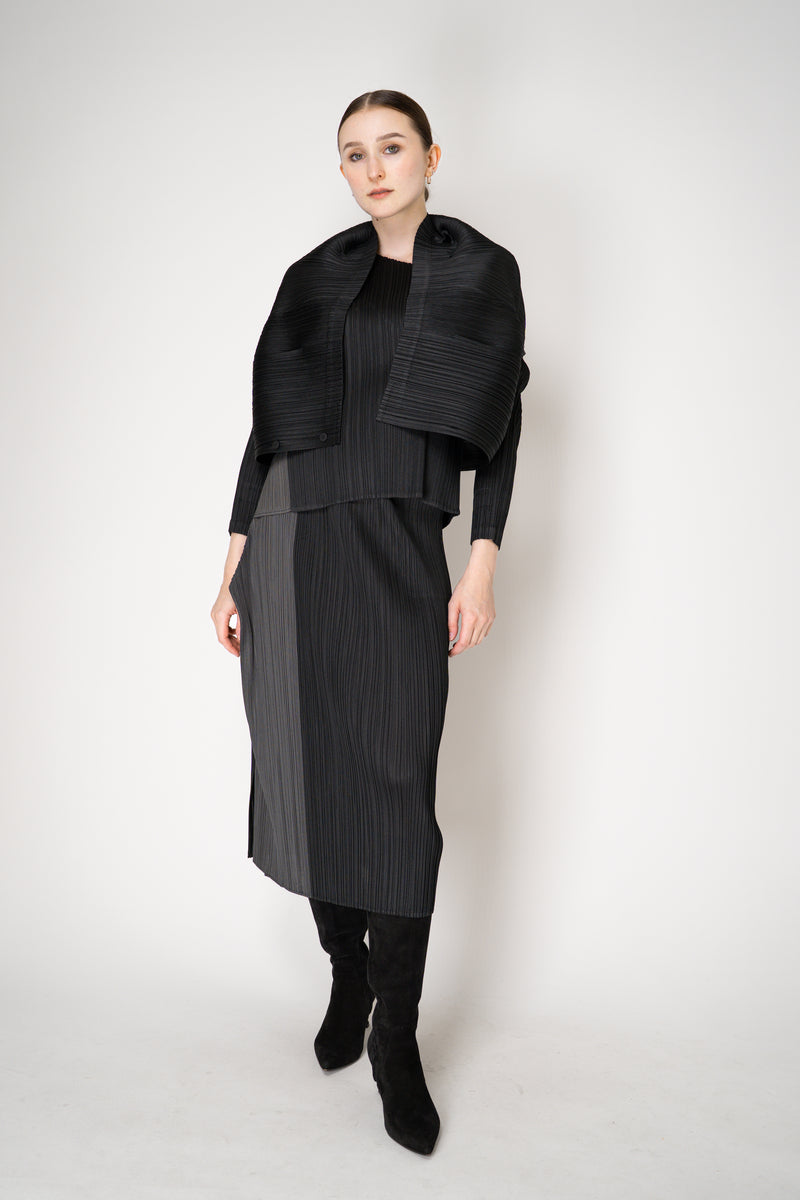 Pleats Please Issey Miyake Monthly Colors: August Cardigan in Black Vancouver. Shop Online or in Store.