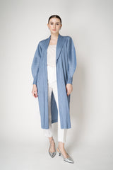Pleats Please Issey Miyake Monthly Colors: December Maxi Cardigan in Icy Blue Vancouver. Shop Online or in Store.